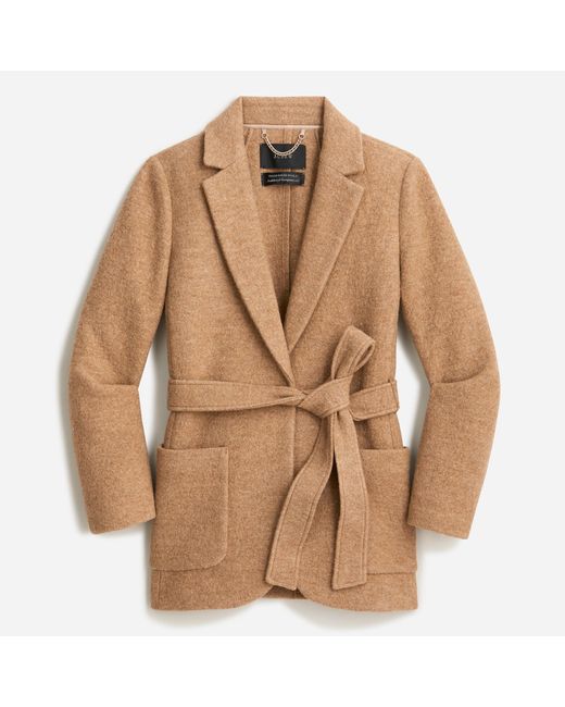 J.Crew Wrap Blazerjacket In Italian Boiled Wool in Brown Lyst