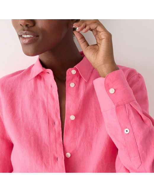 J.Crew Slim-fit Baird Mcnutt Irish Linen Shirt in Pink | Lyst