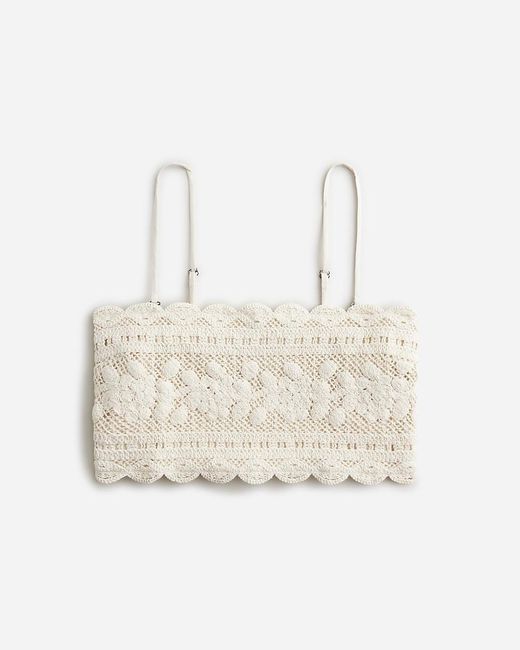 J.Crew Natural Cropped Crochet Tube Top