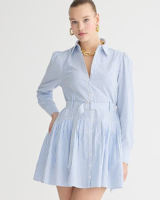 J.Crew Blue Fit-And-Flare Shirtdress