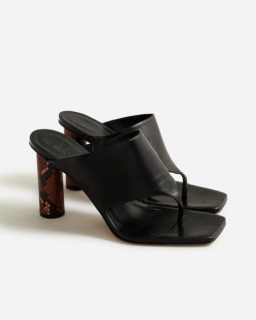 J.Crew Black Rounded-Heel Thong Sandals