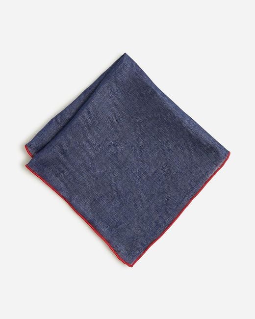 J.Crew Blue Italian Linen Pocket Square for men