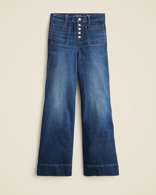 J.Crew Blue Petite Denim Button-Fly Trouser