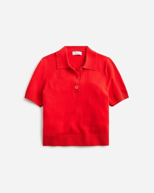 J.Crew Red Cashmere Cropped Sweater-Polo