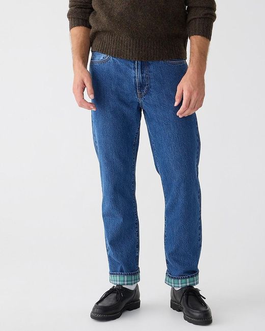 J.Crew Blue Classic Flannel-Lined Jean for men