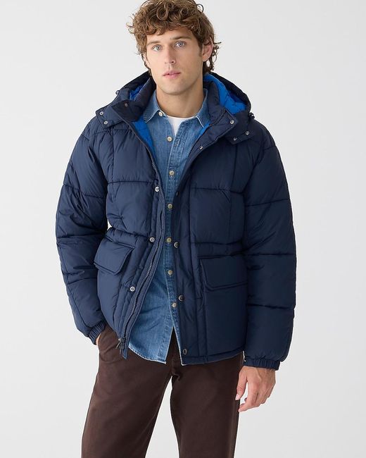J.Crew Blue Nordic Quilted Puffer Jacket With Primaloft for men