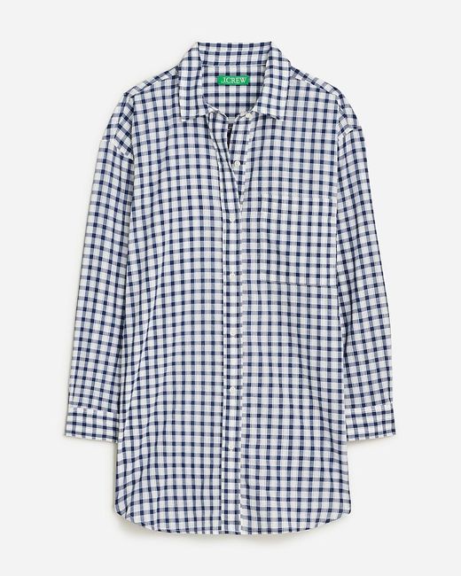 J.Crew Blue Cotton Voile Beach Shirt