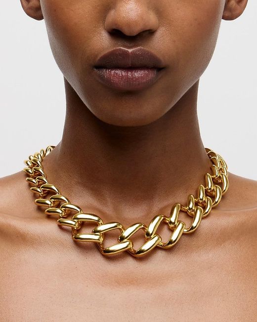 J.Crew Brown Square Chainlink Necklace