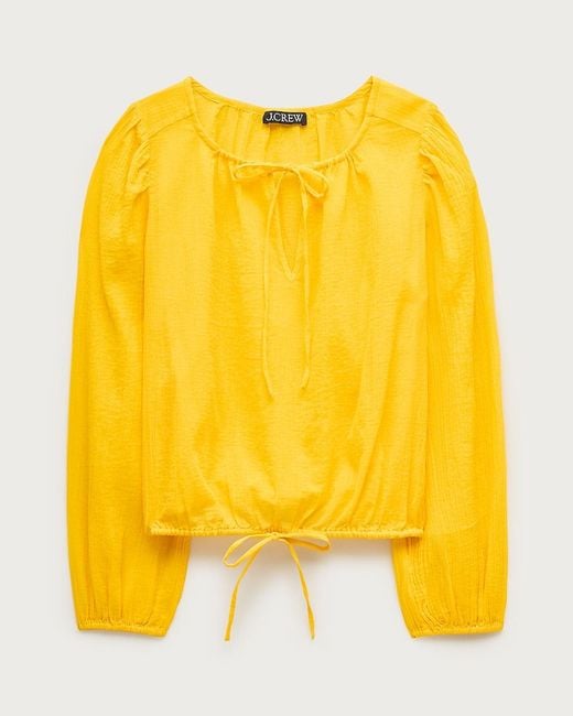 J.Crew Yellow Drawstring-Waist Top