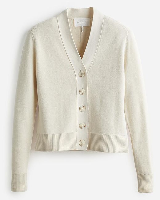 J.Crew White State Of Cotton Nyc Perry Cardigan Sweater