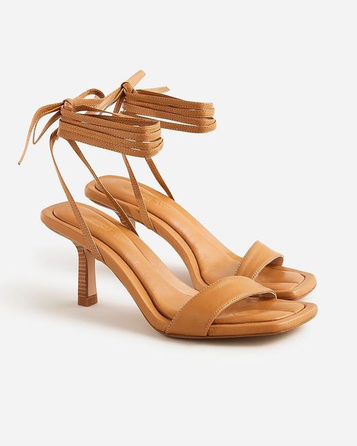J.Crew Metallic Leni Made-In-Spain Lace-Up Sandals