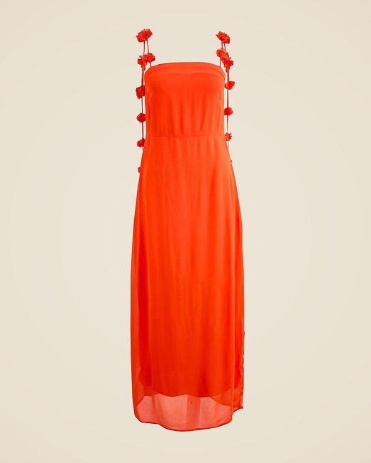 J.Crew Red Collection Rosette-Strap Sheath Dress