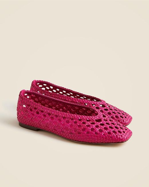 J.Crew Pink Quinn Handwoven Ballet Flats