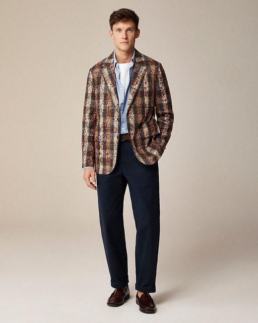 J.Crew Natural Beams Plus X Unstructured Indian Madras Blazer for men
