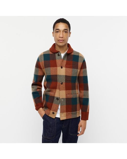 J.Crew Multicolor Wallace & Barnes Boiled Merino Wool Chore Jacket In Check for men
