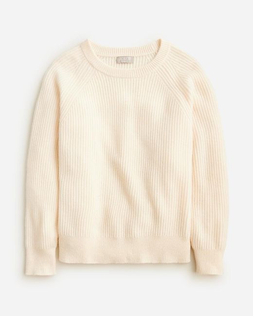 J.Crew Natural Ribbed Cashmere Oversized Crewneck Sweater