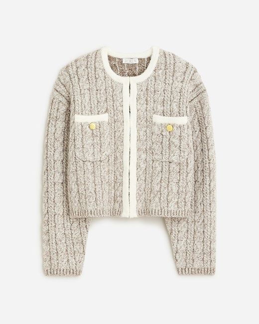 J.Crew Gray Cable-Knit Sweater Lady Jacket