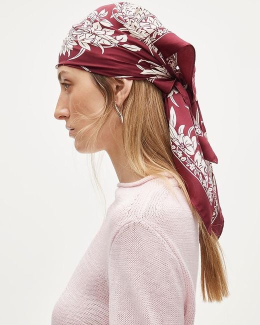 J.Crew Pink Printed Silk Scarf