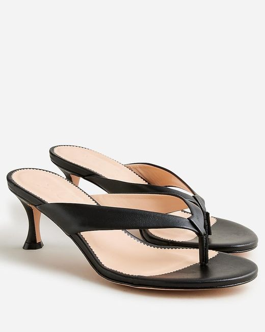 J.Crew Black Violetta Made-In-Italy Thong Sandals