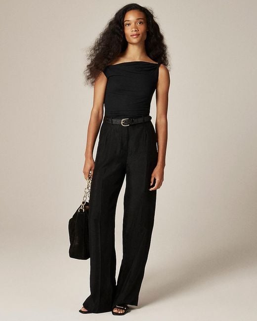 J.Crew Black Tall Essential Wide-Leg Pant
