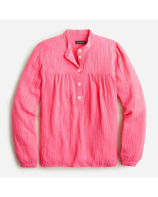 J.Crew Fresco Top In Soft Gauze in Pink Lyst