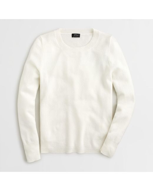J.Crew White Cashmere Crewneck Sweater