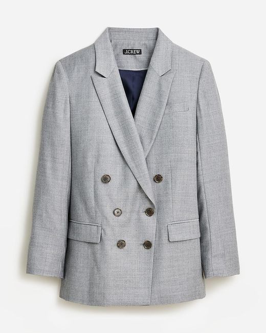 J.Crew Gray Collection Relaxed Double-Breasted Blazer