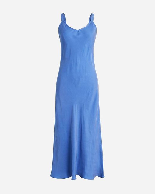 J.Crew Blue Tall Gwyneth V-Neck Slip Dress
