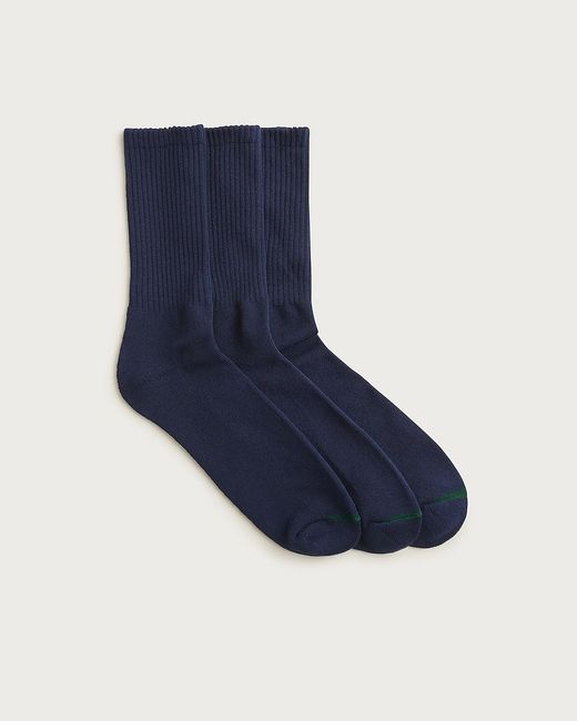 J.Crew Blue Athletic Crew Socks With Coolmax Technology Three-Pack for men