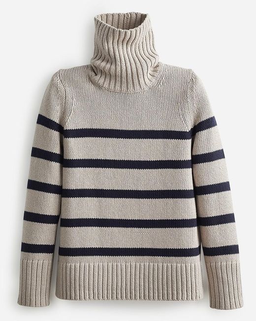 J.Crew Gray State Of Cotton Nyc Wynn Striped Sweater