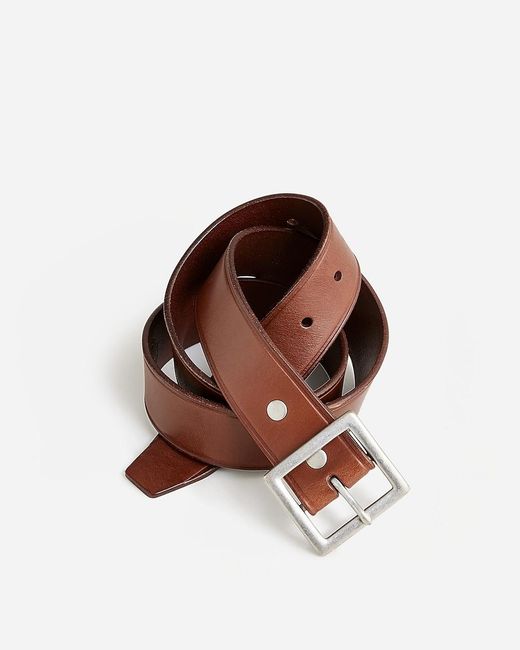 J.Crew Brown Wallace & Barnes Italian Leather Belt With Square Brass Buckle for men