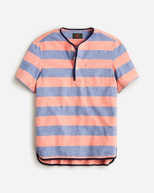 J.Crew Multicolor Beams Plus X Short-Sleeve Chambray Popover Shirt for men