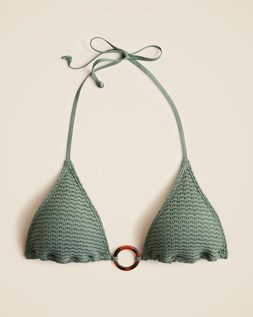 J.Crew Natural Crochet String Bikini Top With O-Ring