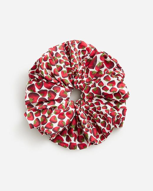 J.Crew Red Oversized Printed Scrunchie