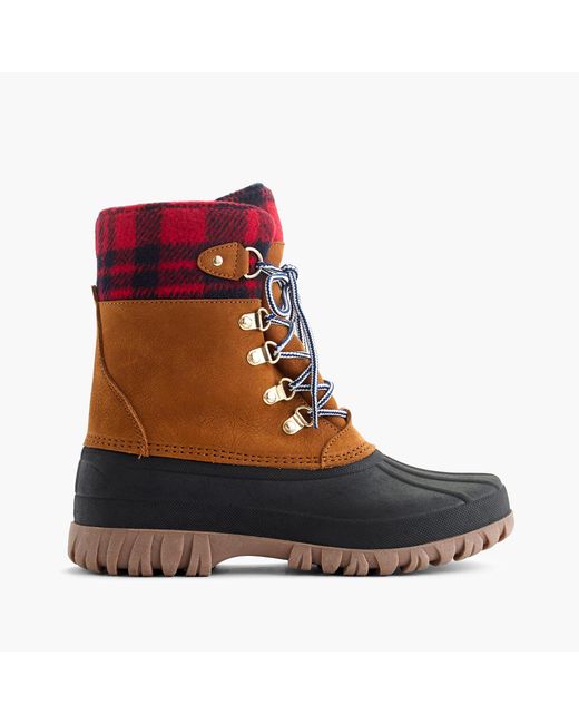 j crew leather winter boots with wedge crepe sole