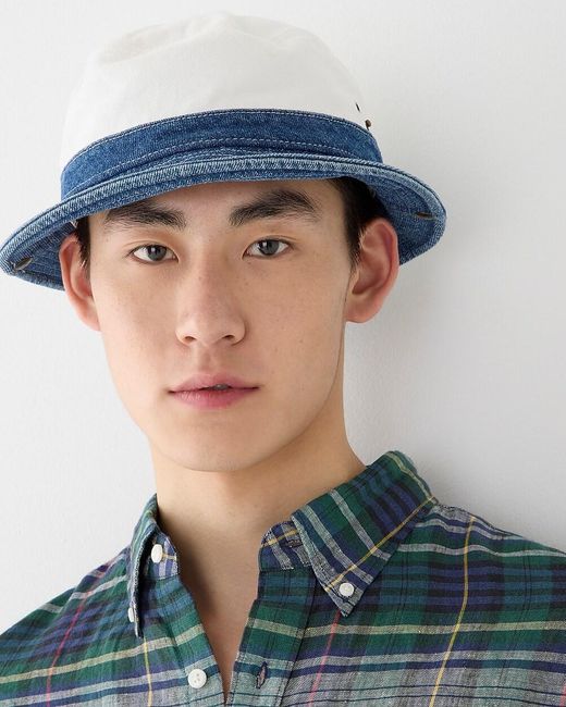J.Crew Blue Bucket Hat With Snaps for men