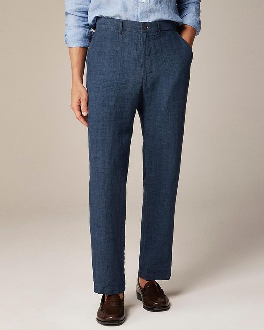 J.Crew Blue Classic-Fit Linen Trouser for men