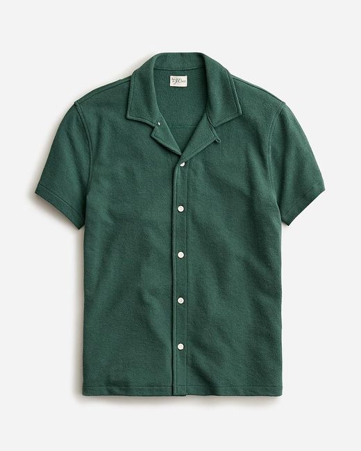 J.Crew Green Textured Camp-Collar Sweater-Tee for men