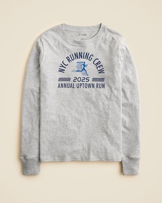 J.Crew White "Classic-Fit "Running Club" Graphic T-Shirt