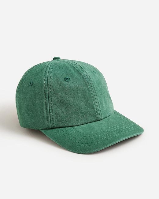 J.Crew Green Washed Canvas Baseball Cap for men