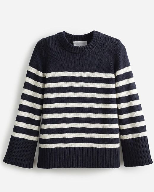 J.Crew Blue State Of Cotton Nyc Kittery Striped Sweater