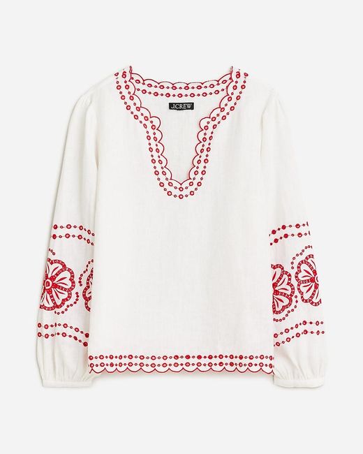 J.Crew Pink Bungalow Embroidered Top