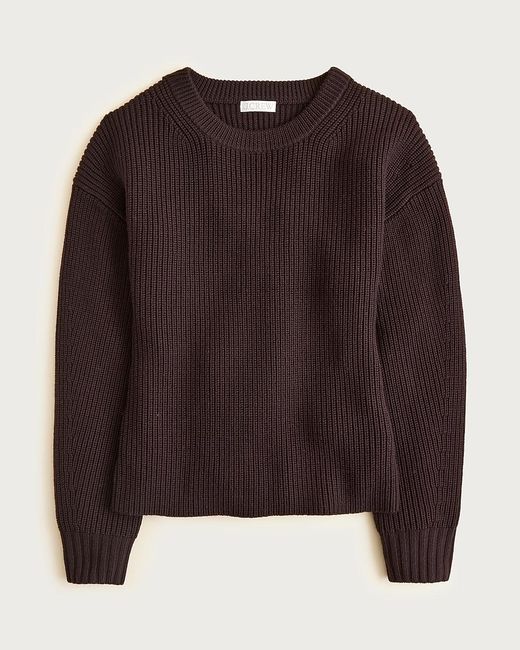 J.Crew Brown Fitted-Waist Crewneck Sweater