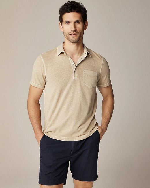 J.Crew Natural Tall Hemp-Organic Cotton Blend Polo Shirt for men