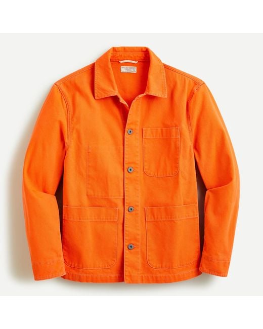 J.Crew Orange Wallace & Barnes Chore Jacket In Duck Canvas for men