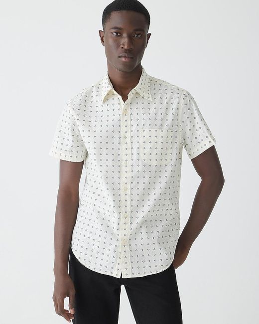 J.Crew White Slim-Fit Short-Sleeve Secret Wash Cotton Poplin Shirt With Point Collar for men