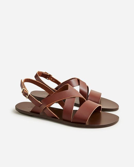 J.Crew Brown Carsen Made-In-Italy Slingback Sandals