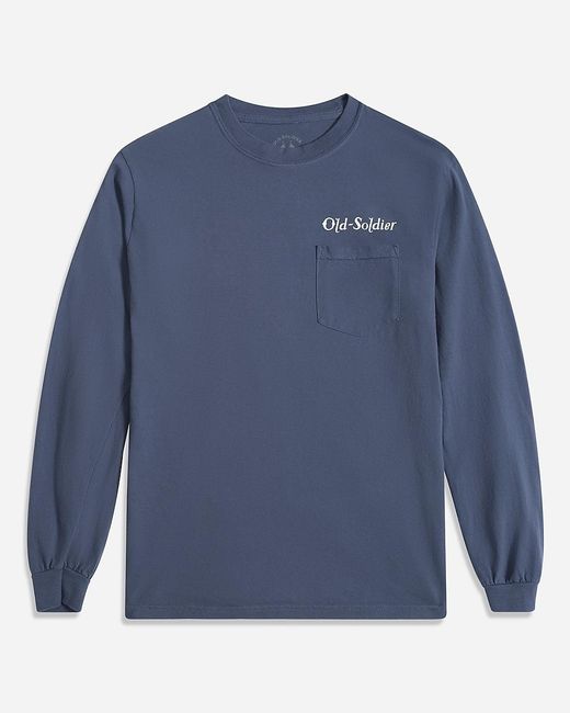 J.Crew Blue Old Soldier Boat And Motor Long-Sleeve Pocket T-Shirt for men