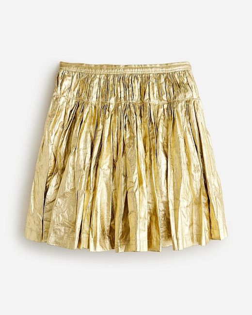 J.Crew Metallic Collection Pleated Linen Skirt