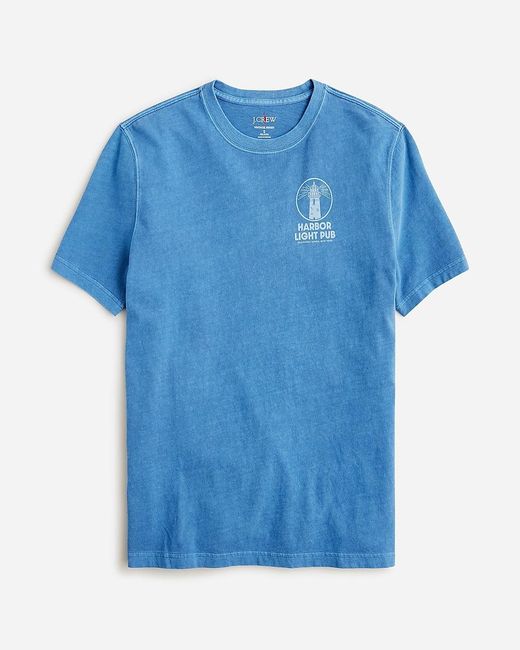 J.Crew Blue Vintage-Wash Cotton Harbor Light Graphic T-Shirt for men